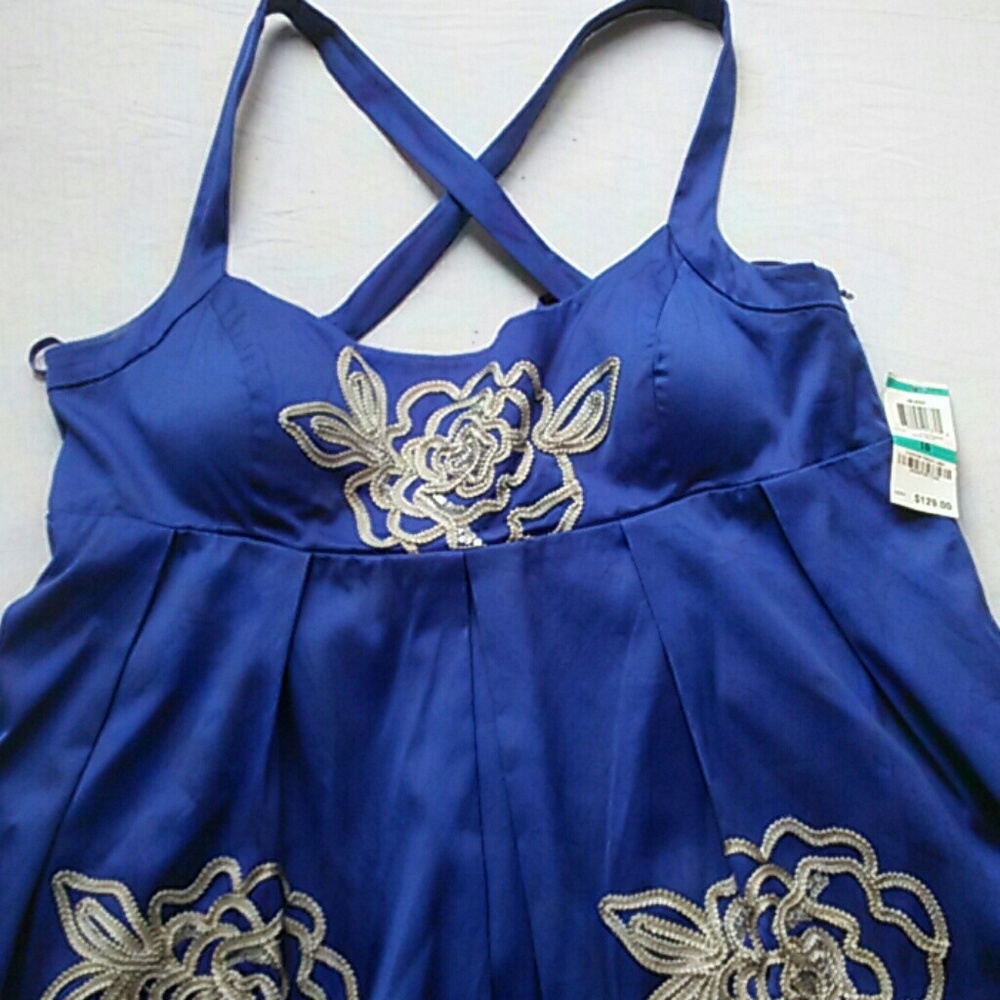 SALE! I.N.C Regal blue dress size 16 - Picture 2 of 7